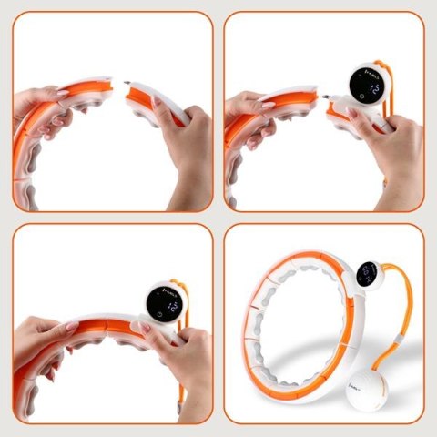 ZESTAW HULA HOP MAGNETYCZNY WHITE/ORANGE HHM21 Z LICZNIKIEM HMS + PAS WYSZCZUPLAJĄCY BR1313 ZESTAW HULA HOP MAGNETYCZNY WHITE/ORANGE HHM21 Z LICZNIKIEM HMS + PAS WYSZCZUPLAJĄCY BR1313