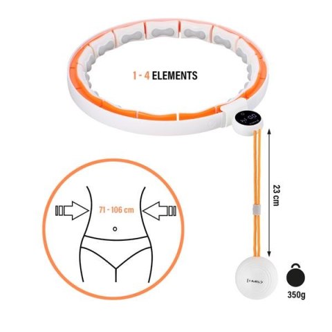 ZESTAW HULA HOP MAGNETYCZNY WHITE/ORANGE HHM21 Z LICZNIKIEM HMS + PAS WYSZCZUPLAJĄCY BR1313 ZESTAW HULA HOP MAGNETYCZNY WHITE/ORANGE HHM21 Z LICZNIKIEM HMS + PAS WYSZCZUPLAJĄCY BR1313
