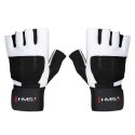 RST04 WHITE-BLACK ROZM. XXL RĘKAWICE NA SIŁOWNIĘ HMS