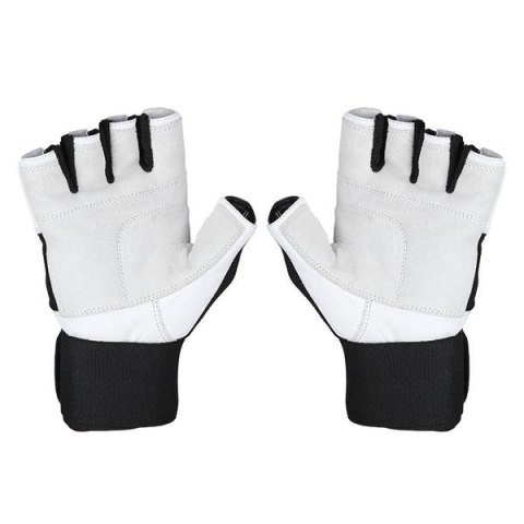 RST04 WHITE-BLACK ROZM. XXL RĘKAWICE NA SIŁOWNIĘ HMS