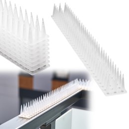 Kolce na gołębie listwa na ptaki odstraszasz plastikowe gęste białe 8el. 43 cm