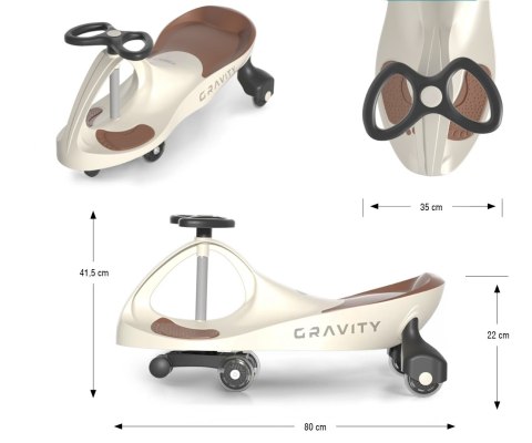 Milly Mally Jeździk Grawitacyjny Gravity Beige Brown