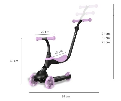 Qplay Hulajnoga Sema Evo 3w1 Violet