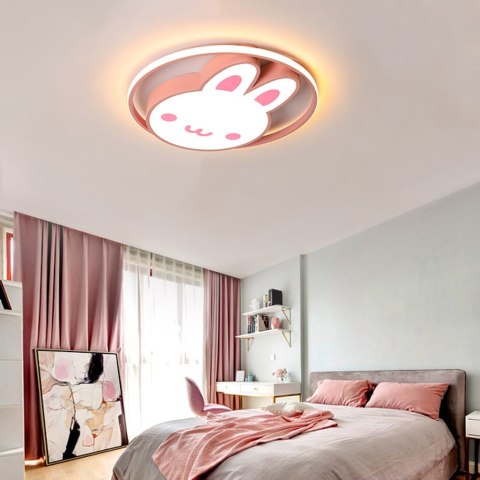 Lampa LED sufitowa plafon do pokoju dziecięcego ściemniana + pilot króliczek