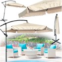 Parasol ogrodowy LUARO duży składany z wysięgnikiem 290cm beżowy