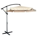 Parasol ogrodowy LUARO duży składany z wysięgnikiem 290cm beżowy
