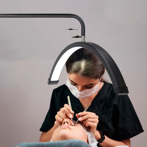 Lampa do przedłużania rzęs LED 36W regulowana kosmetyczna bezcieniowa łuk czarna