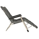 Leżak ogrodowy LUARO fotel składany turystyczny z poduszką szary