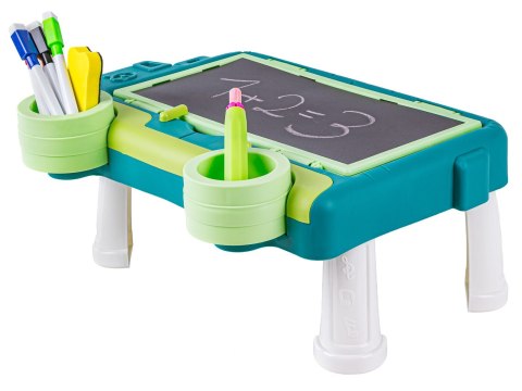 Wielofunkcyjna Dwustronna Tablica 2w1 Do Rysowania Malowania Zmazywalna Kredowa Stolik ZIELONA
