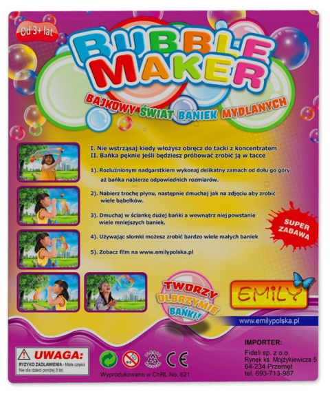 Bańki Emily - zestaw do puszczania ogromnych baniek mydlanych - Bubble Maker PL