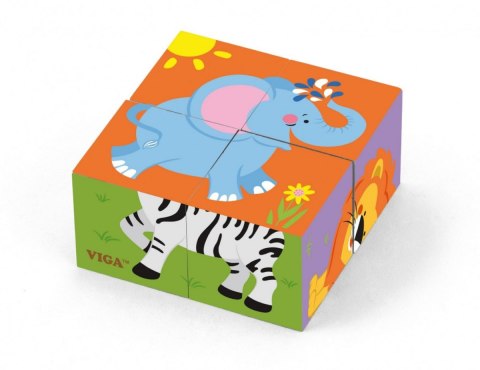 VIGA 50836 KOSTKI PUZZLE -ZOO (0960, Viga)
