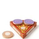 Pizza drewniany zestaw do zabawy na rzep akcesoria łopatka nóż talerz nauka krojenia 20cm