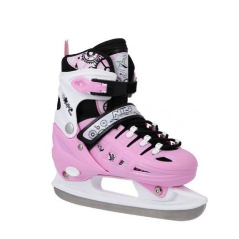 NH10905 4w1 RÓŻOWE ROZM. L(39-42) ŁYŻWOROLKI Z WYM. PŁOZĄ HOKEJOWĄ NILS EXTREME