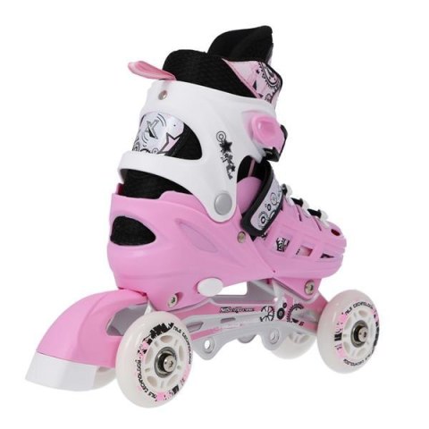 NH10905 4w1 RÓŻOWE ROZM. L(39-42) ŁYŻWOROLKI Z WYM. PŁOZĄ HOKEJOWĄ NILS EXTREME