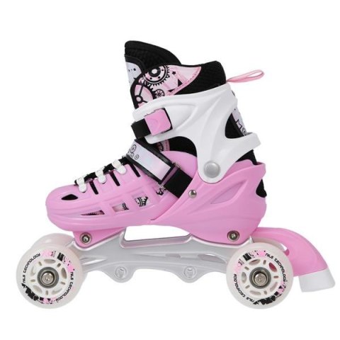 NH10905 4w1 RÓŻOWE ROZM. L(39-42) ŁYŻWOROLKI Z WYM. PŁOZĄ HOKEJOWĄ NILS EXTREME