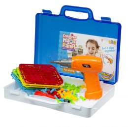 Wkrętarka wiertarka śrubki klocki konstrukcyjne zestaw majsterkowicza walizka 151 elementów