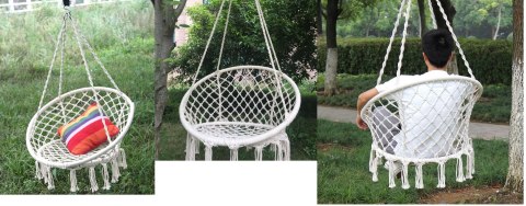 Huśtawka LUARO fotel bocianie gniazdo ecru 80cm 150kg